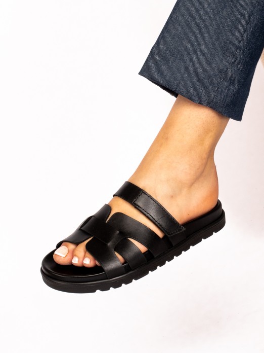 Chinelo Bio em Pele com Velcro