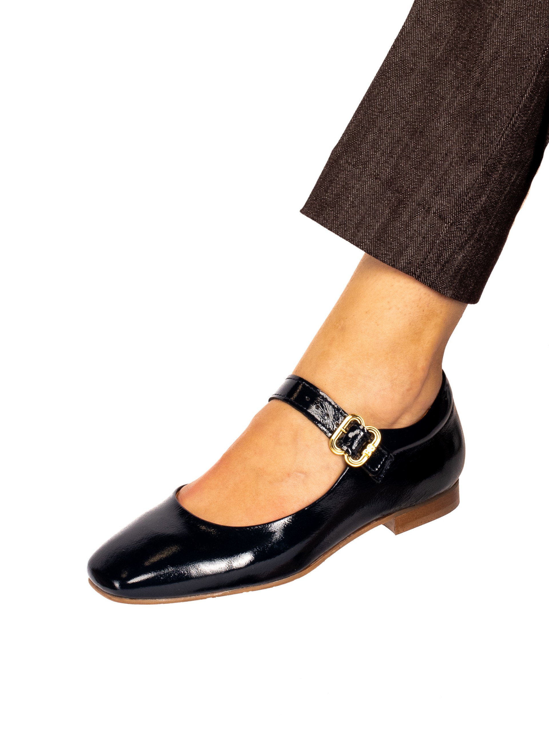 Mary Jane com fivela em Verniz