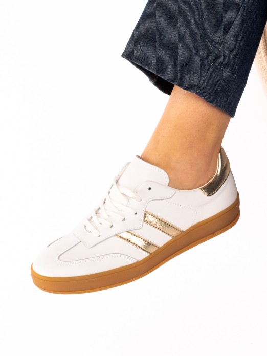 Leather High Sole Sports Shoes