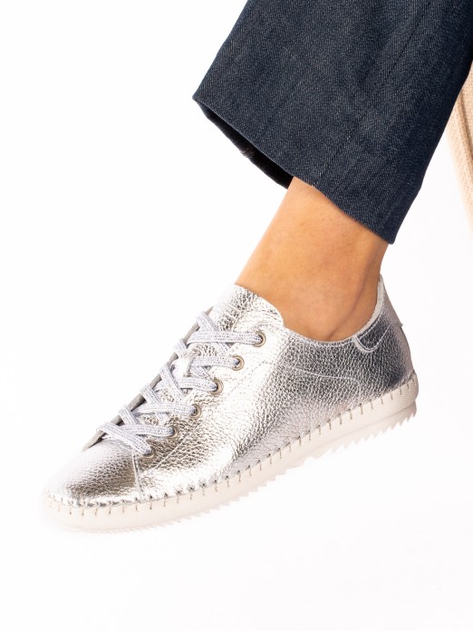 Sports Shoe in
 Laminated
 Leather
