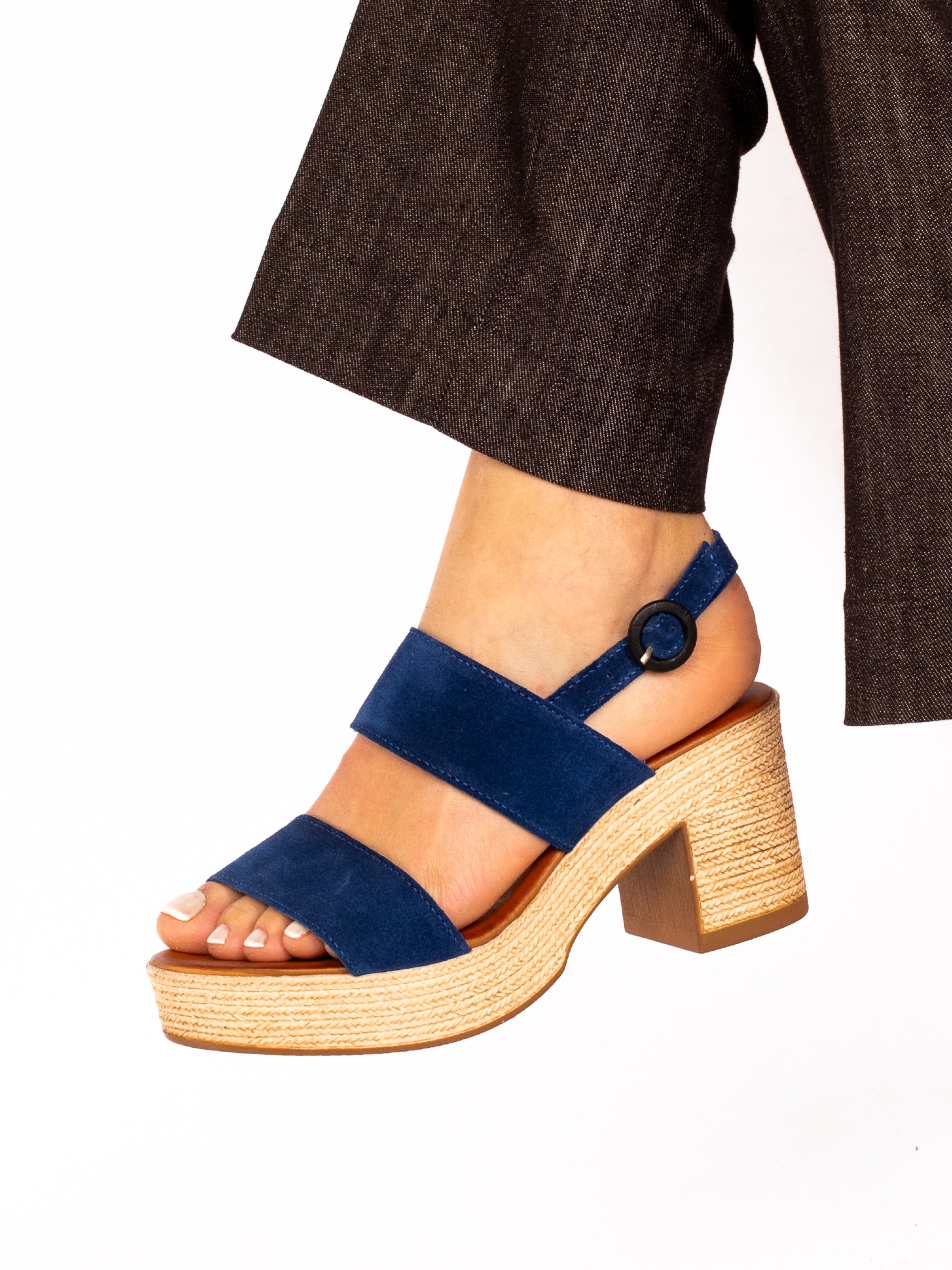 Two-Strap Suede Sandal