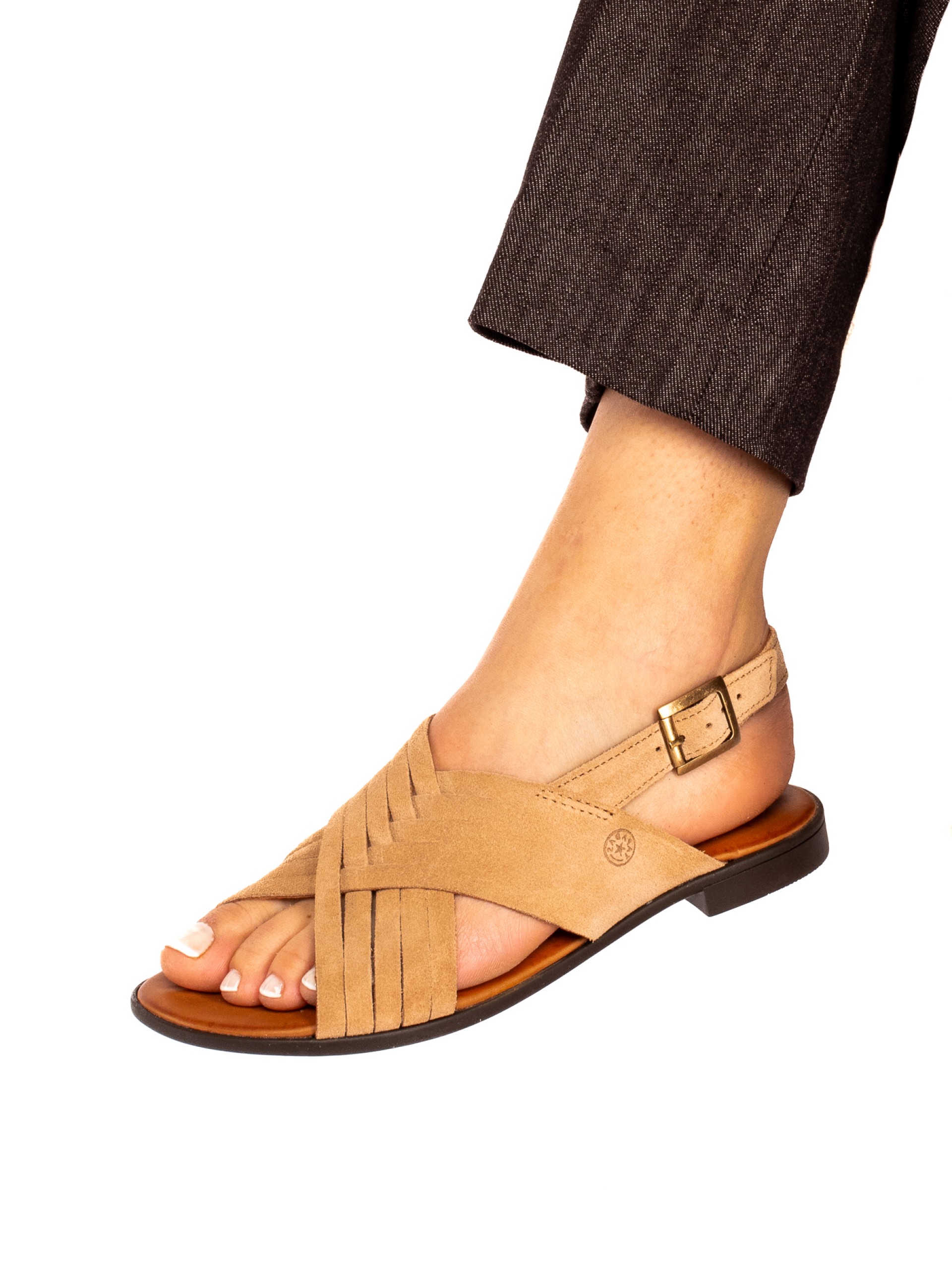 Sandália Rasa de Camurça