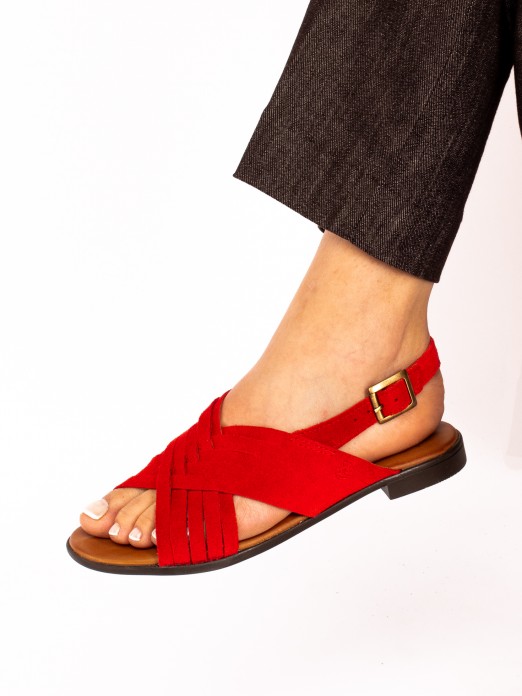 Suede Flat Sandal
