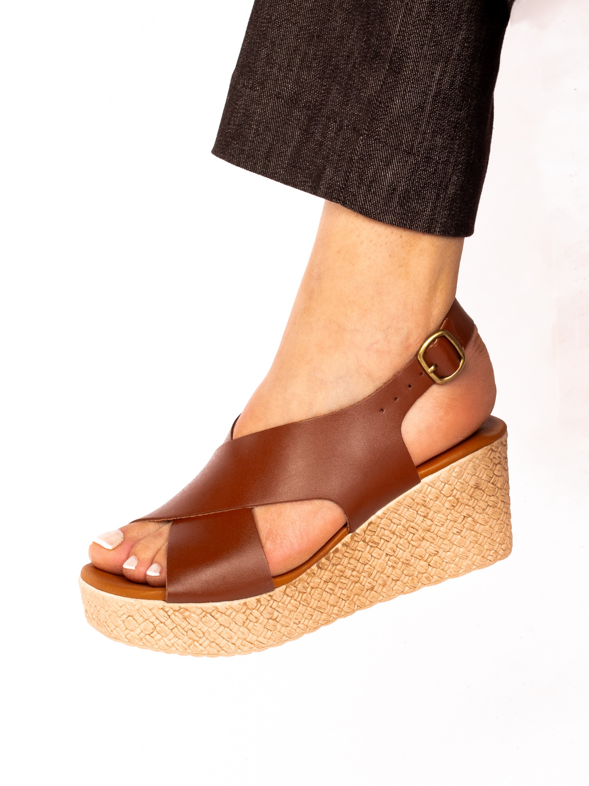 Leather Wedge Sandal