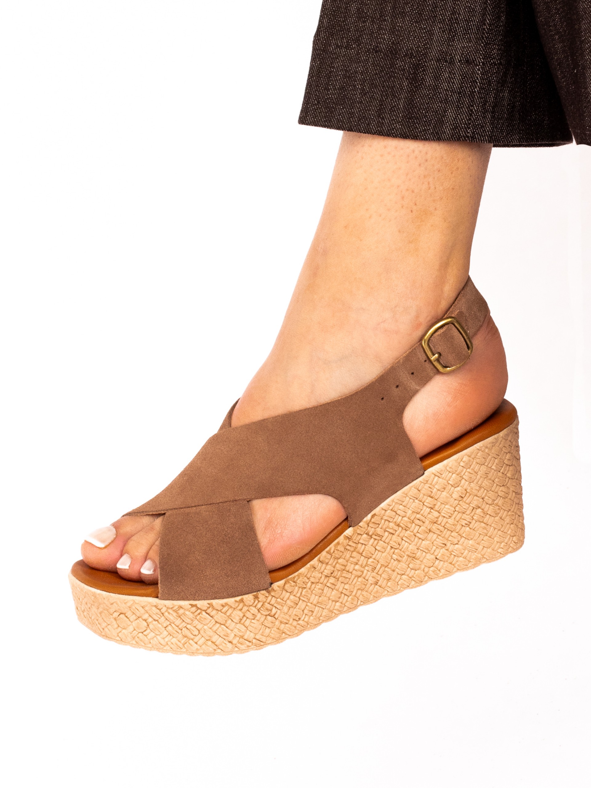Suede Wedge Sandal