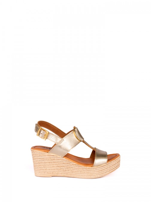 High Wedge Sandal in Leather High Wedge Sandal in Leather