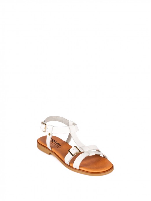 Sandlias com Fivela em Pele