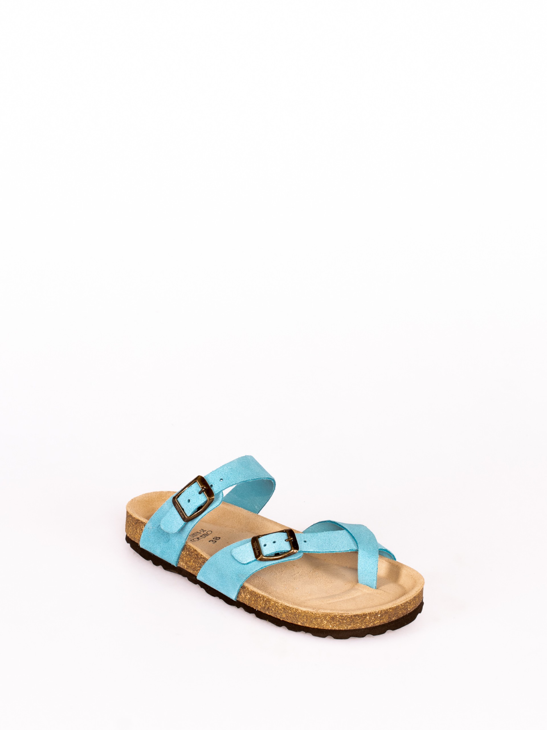 Chinela com Fivelas em Camurça