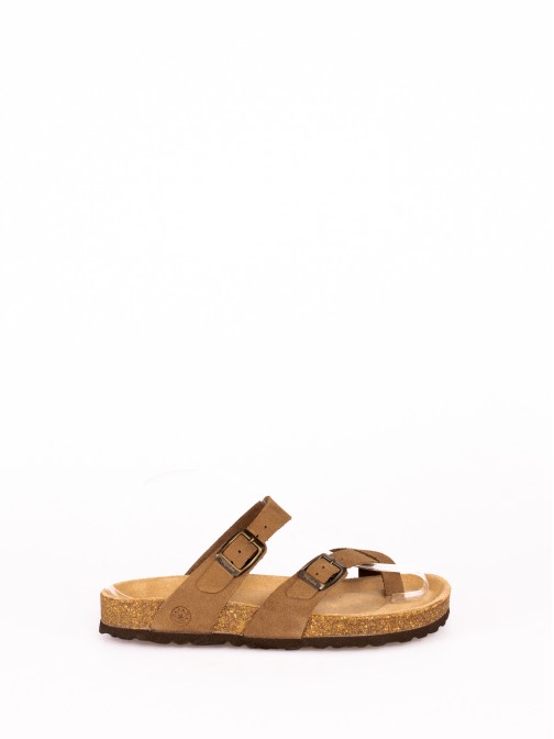 Leather Slipper with Buckle