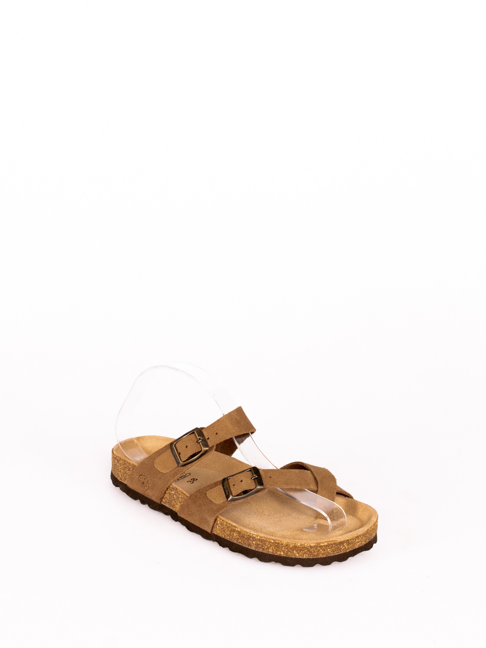 Chinela com Fivelas em Camurça