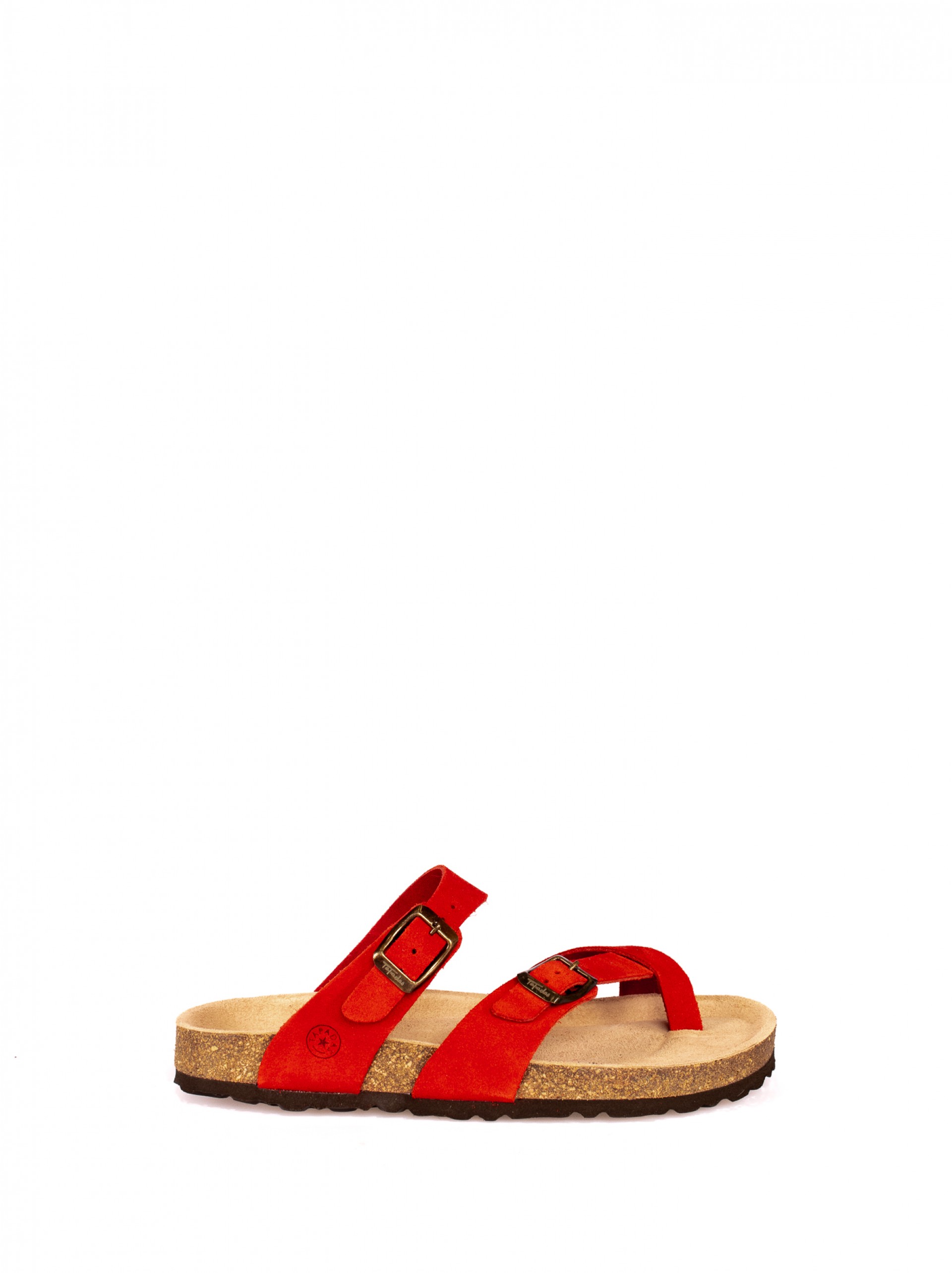 Chinela com Fivelas em Camurça