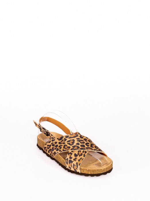 Sandlia Bio Cruzada em Camura Animal Print