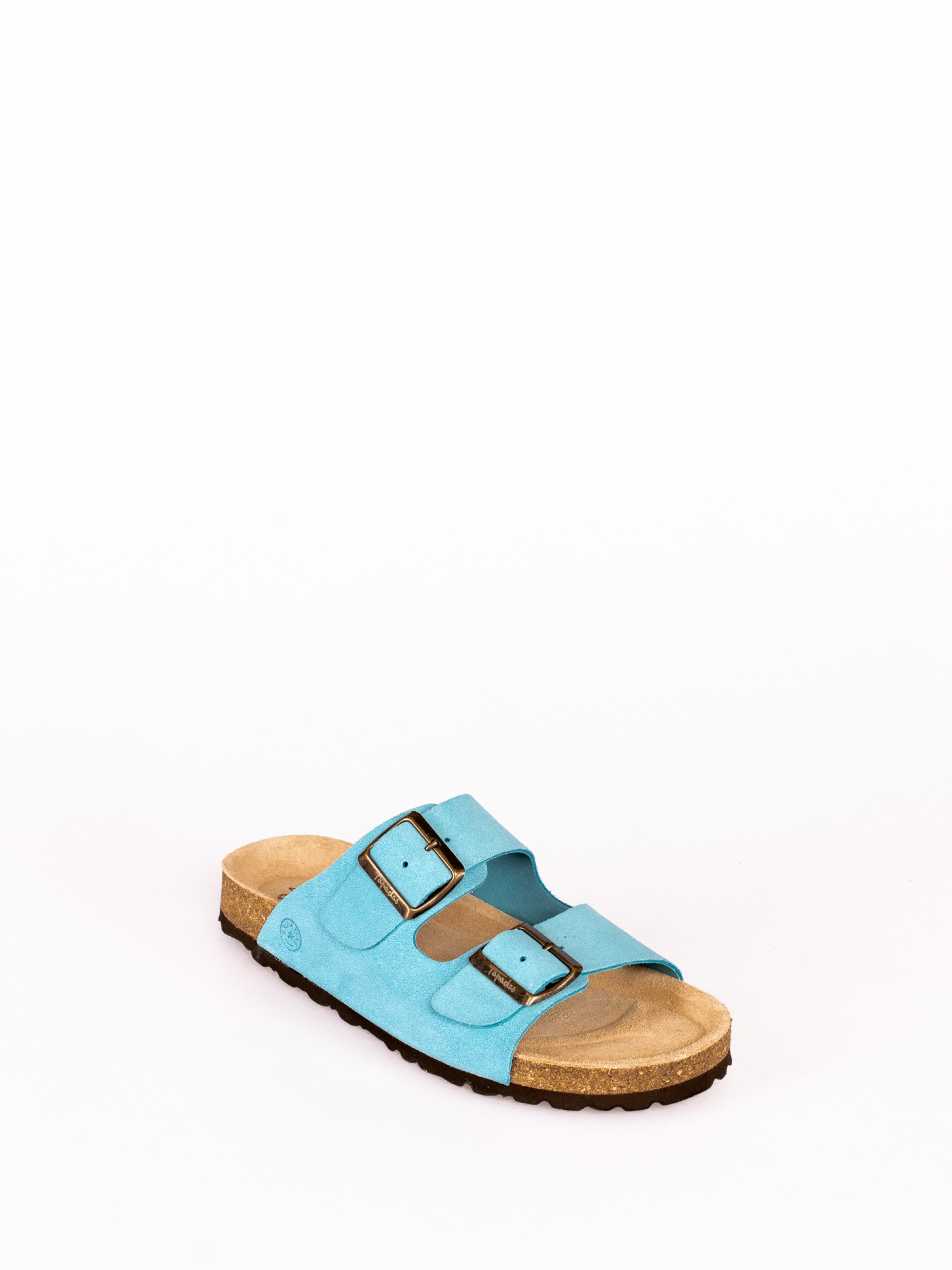 Chinela Bio com Duas Fivelas em Camurça