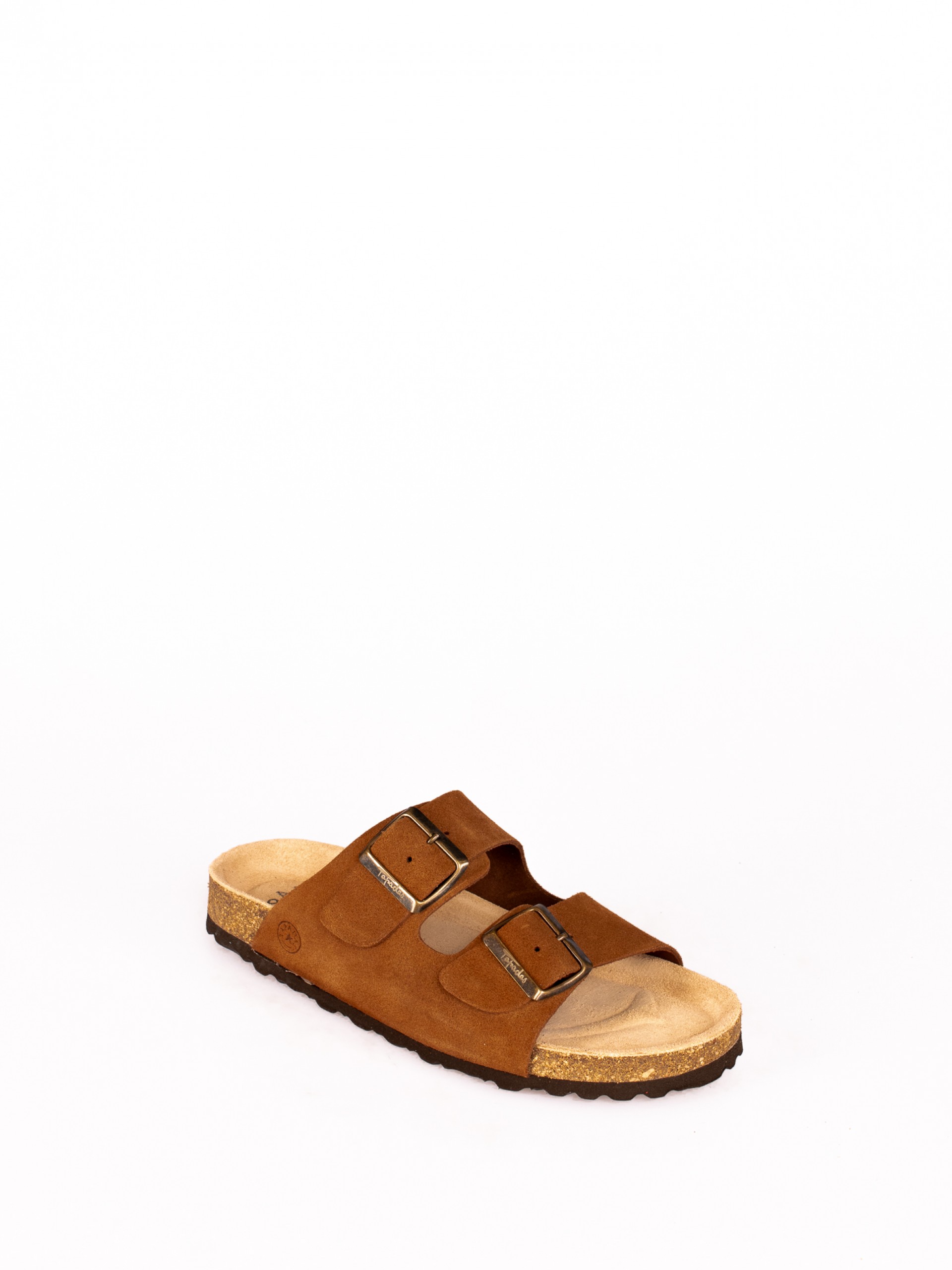 Chinela Bio com Duas Fivelas em Camurça