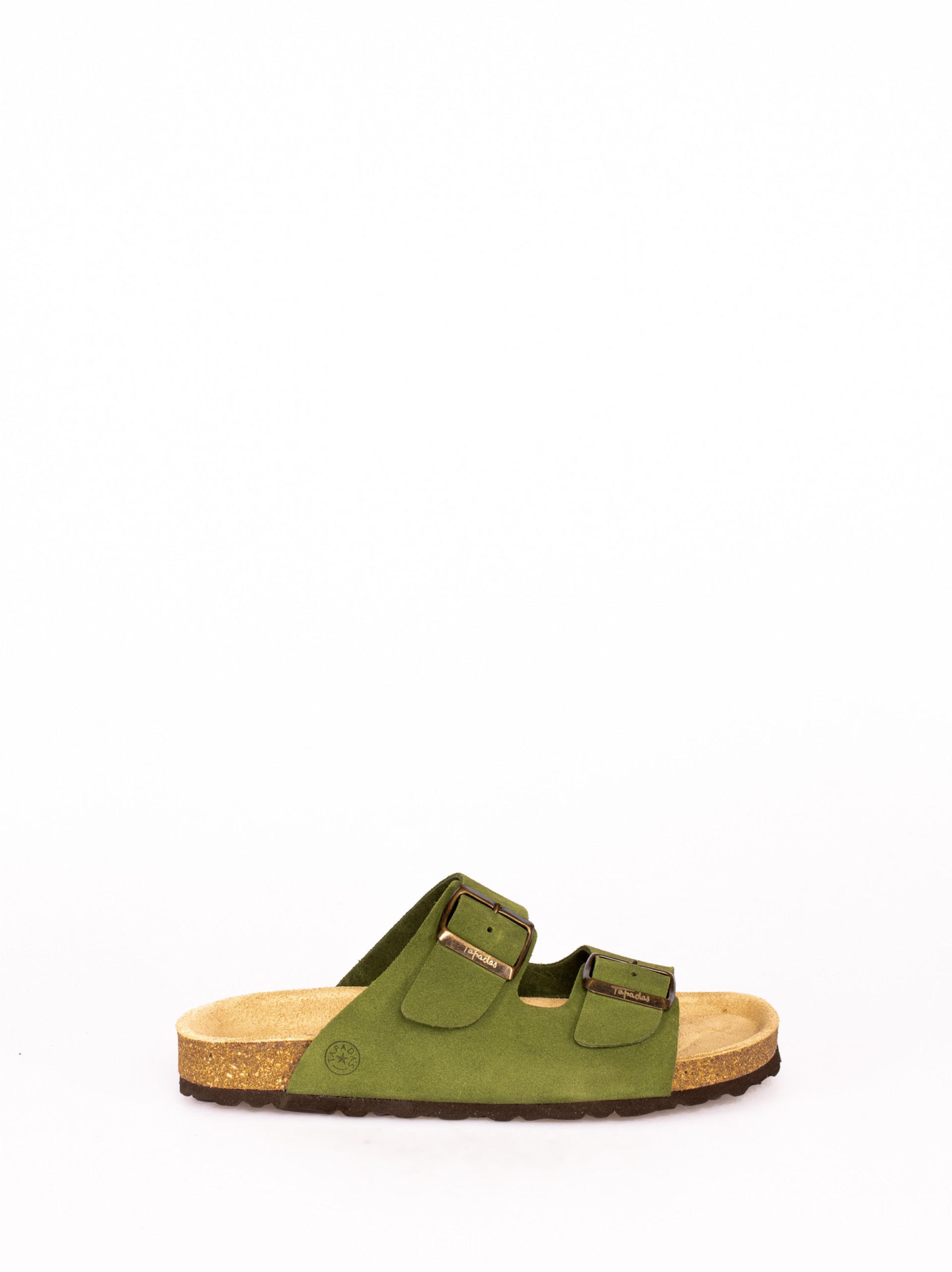 Chinela Bio com Duas Fivelas em Camurça