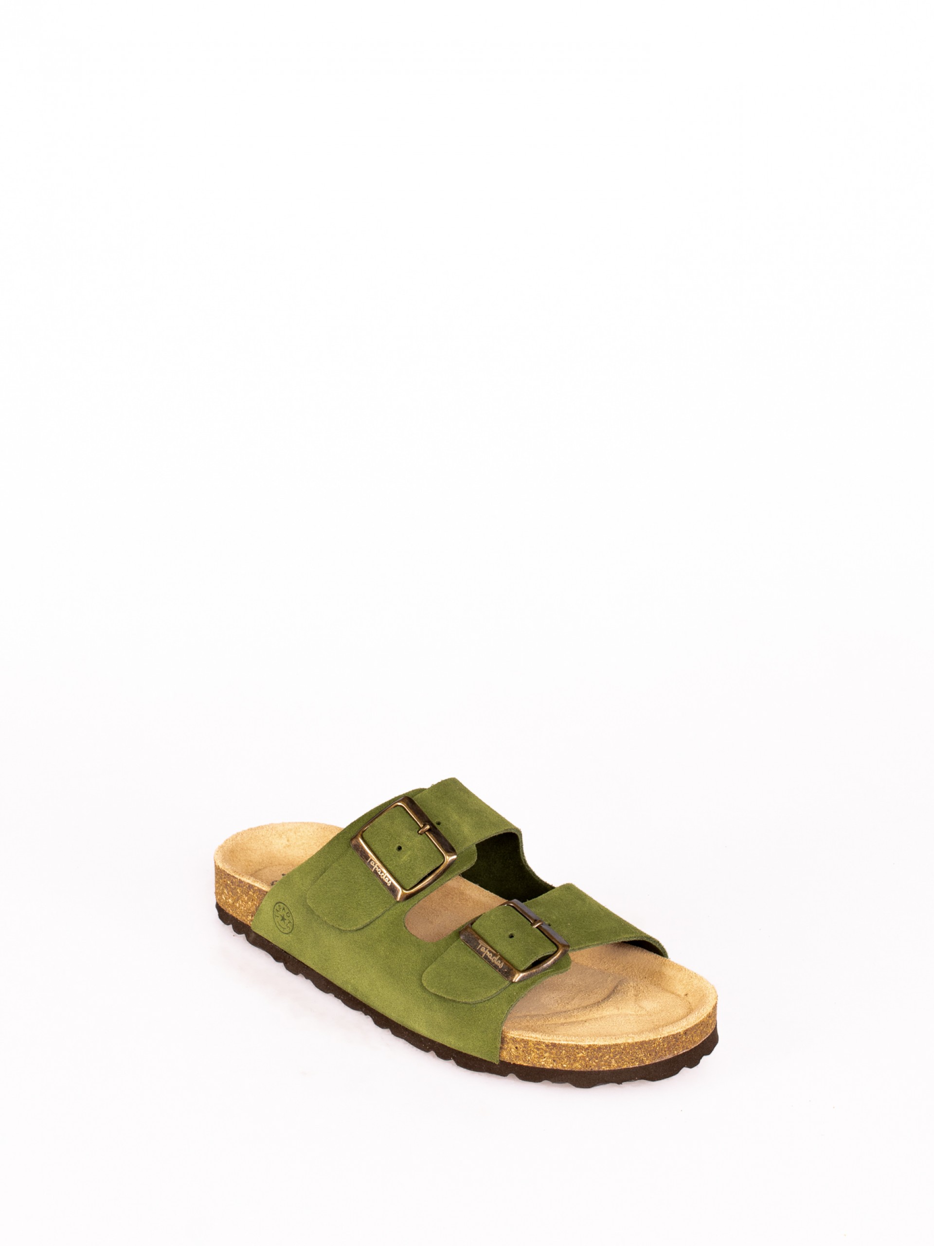 Chinela Bio com Duas Fivelas em Camurça