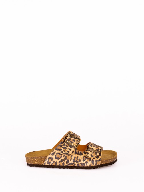 Organic Suede Animal Print Flip Flops