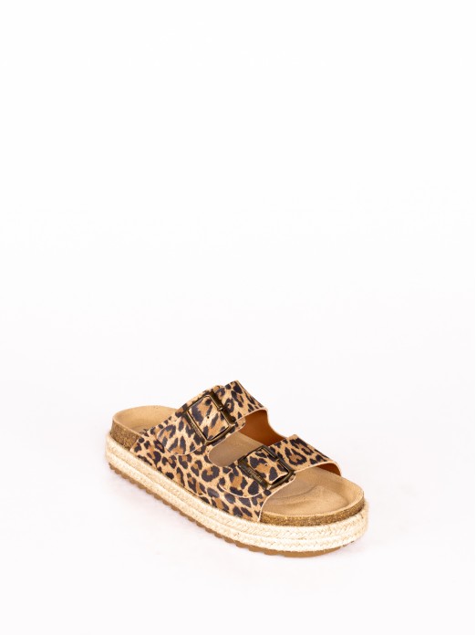 Chinela Bio Plataforma em Animal Print