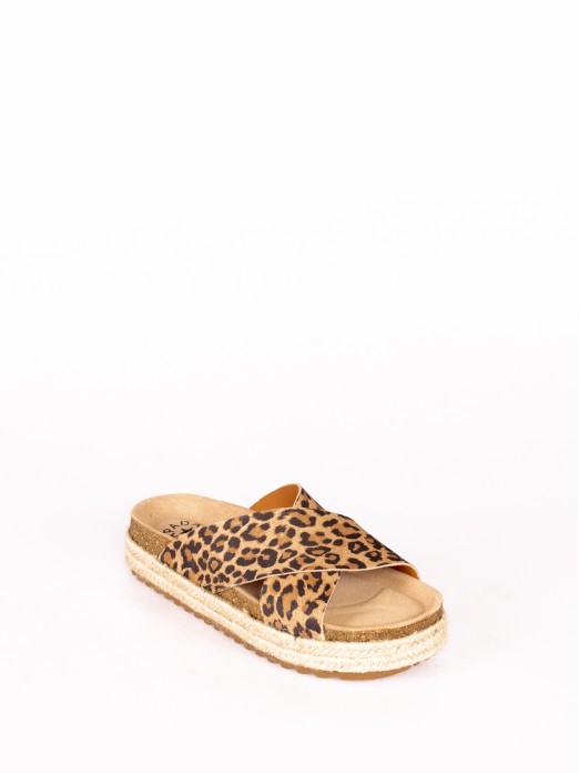 Chinela Bio Plataforma em Animal Print