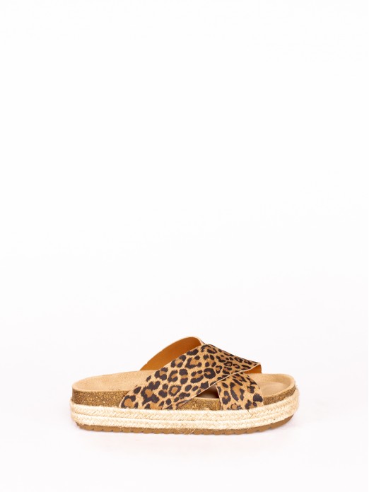 Chinela Bio Plataforma em Animal Print