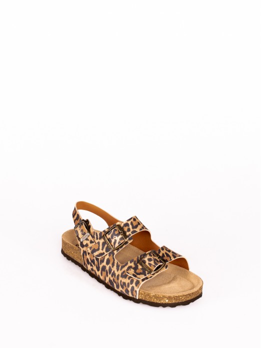 Sandlia Bio com Fivelas Animal Print