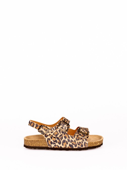 Sandlia Bio com Fivelas Animal Print