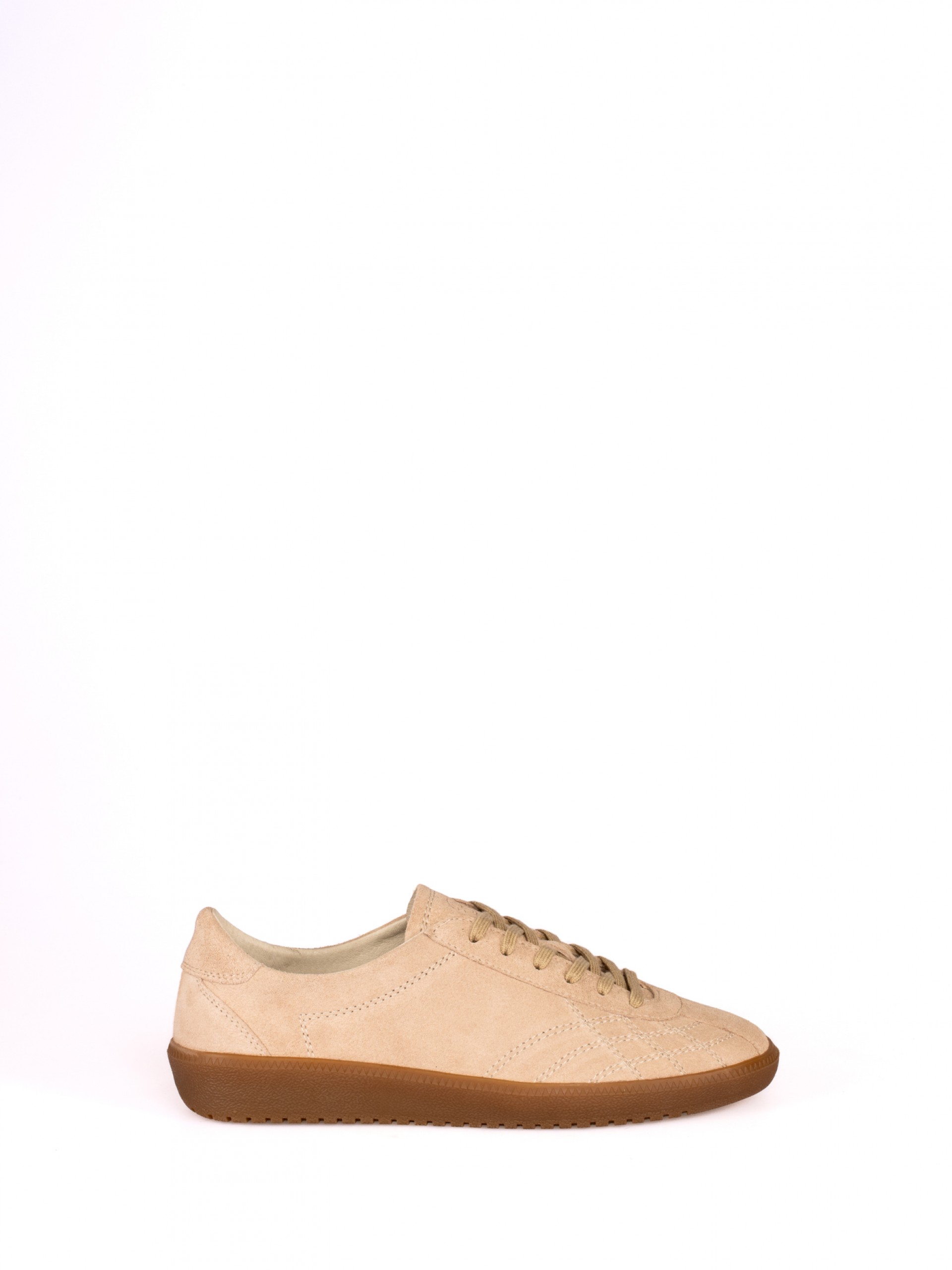 Suede Sports Shoe with Stitching Detail