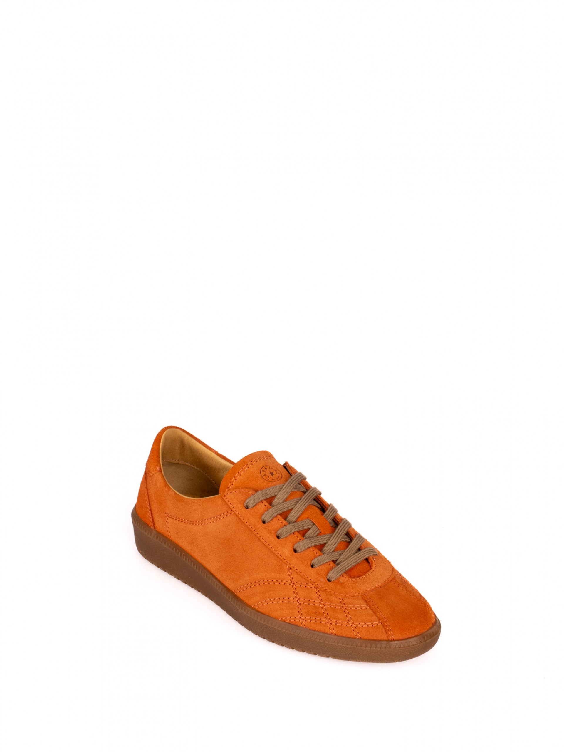 Suede Sports Shoe with Stitching Detail
