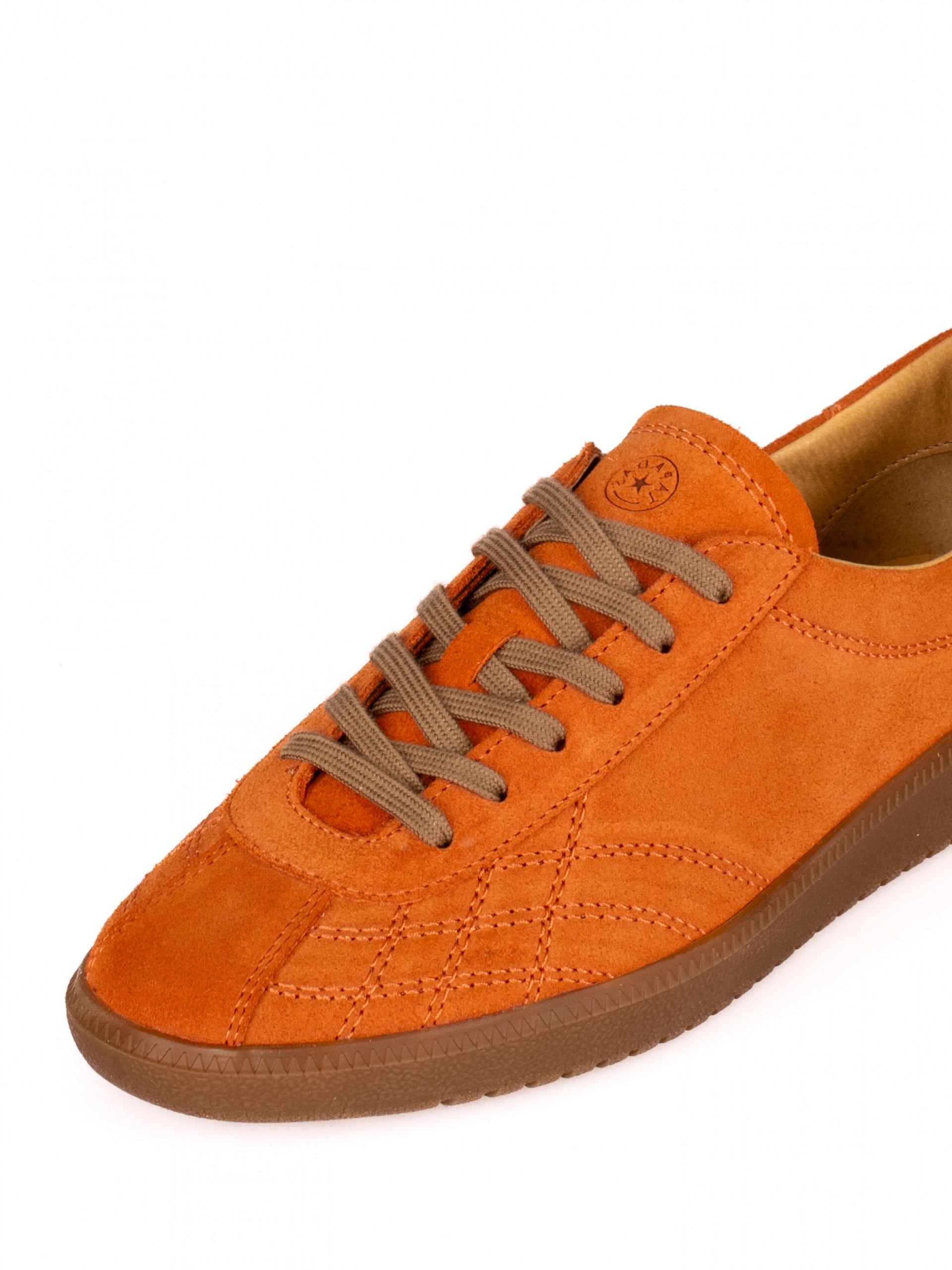 Suede Sports Shoe with Stitching Detail