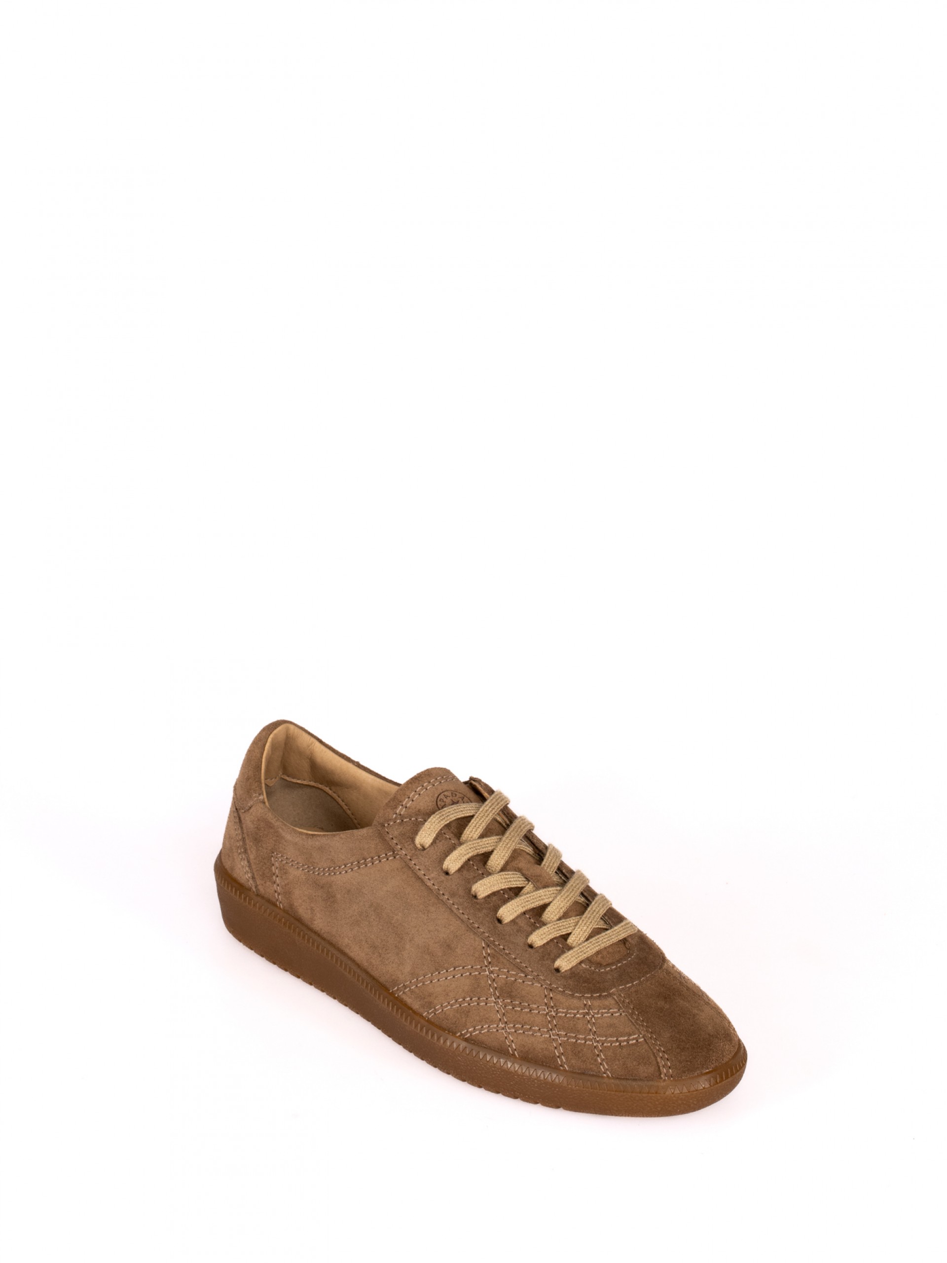 Suede Sports Shoe with Stitching Detail