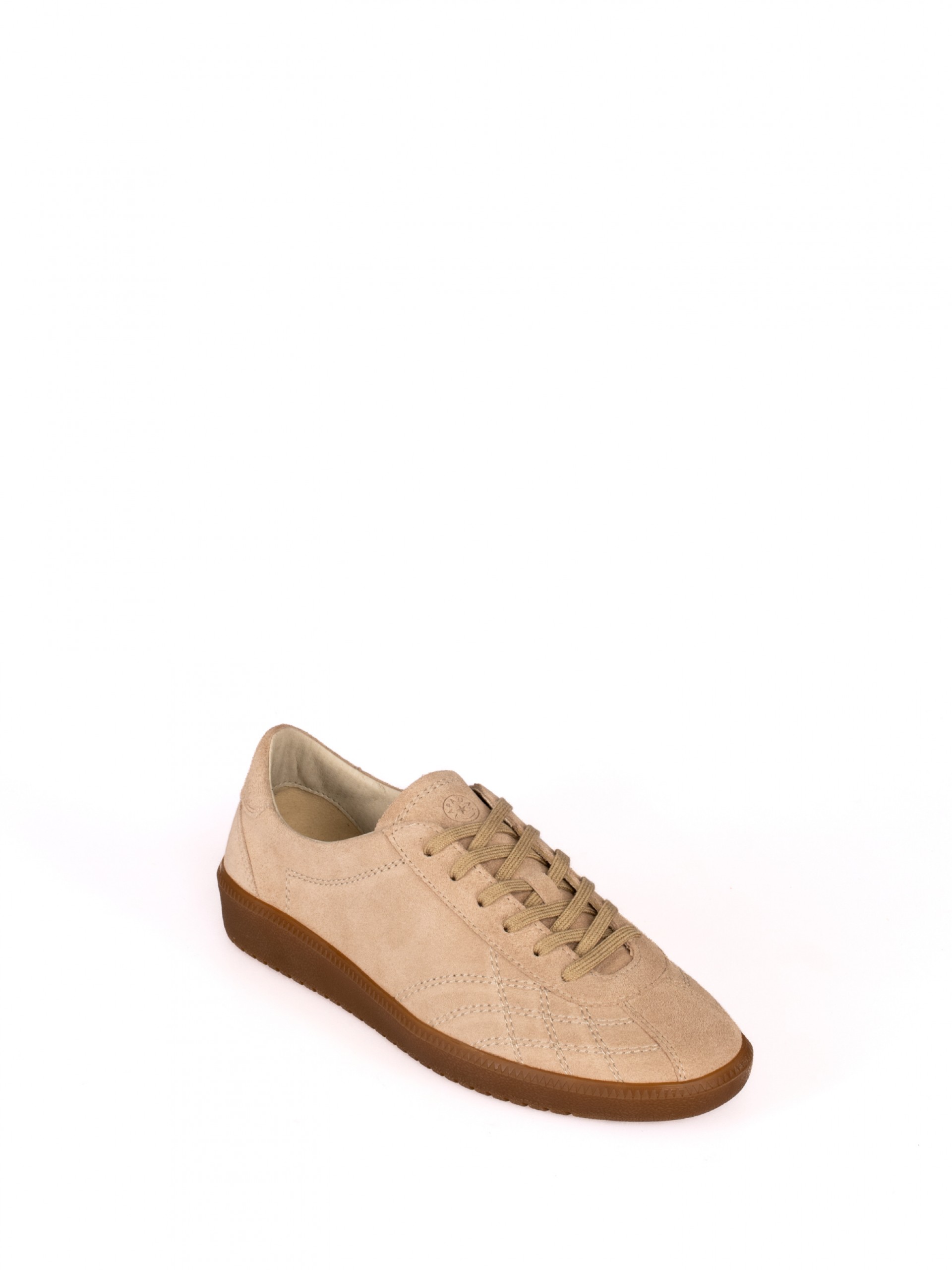 Suede Sports Shoe with Stitching Detail