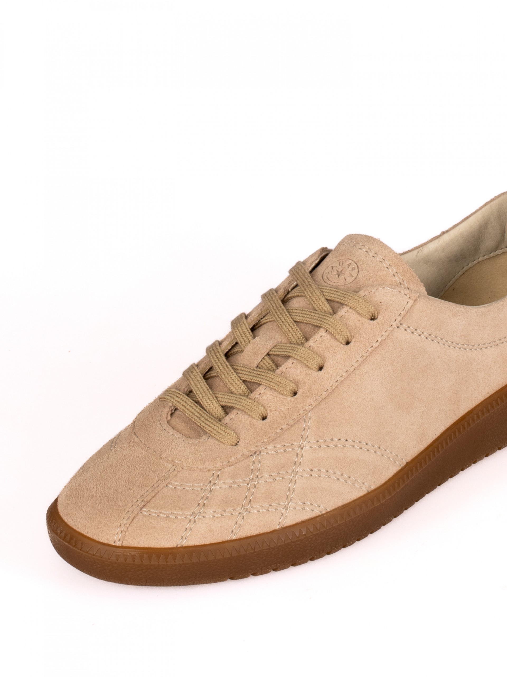 Suede Sports Shoe with Stitching Detail