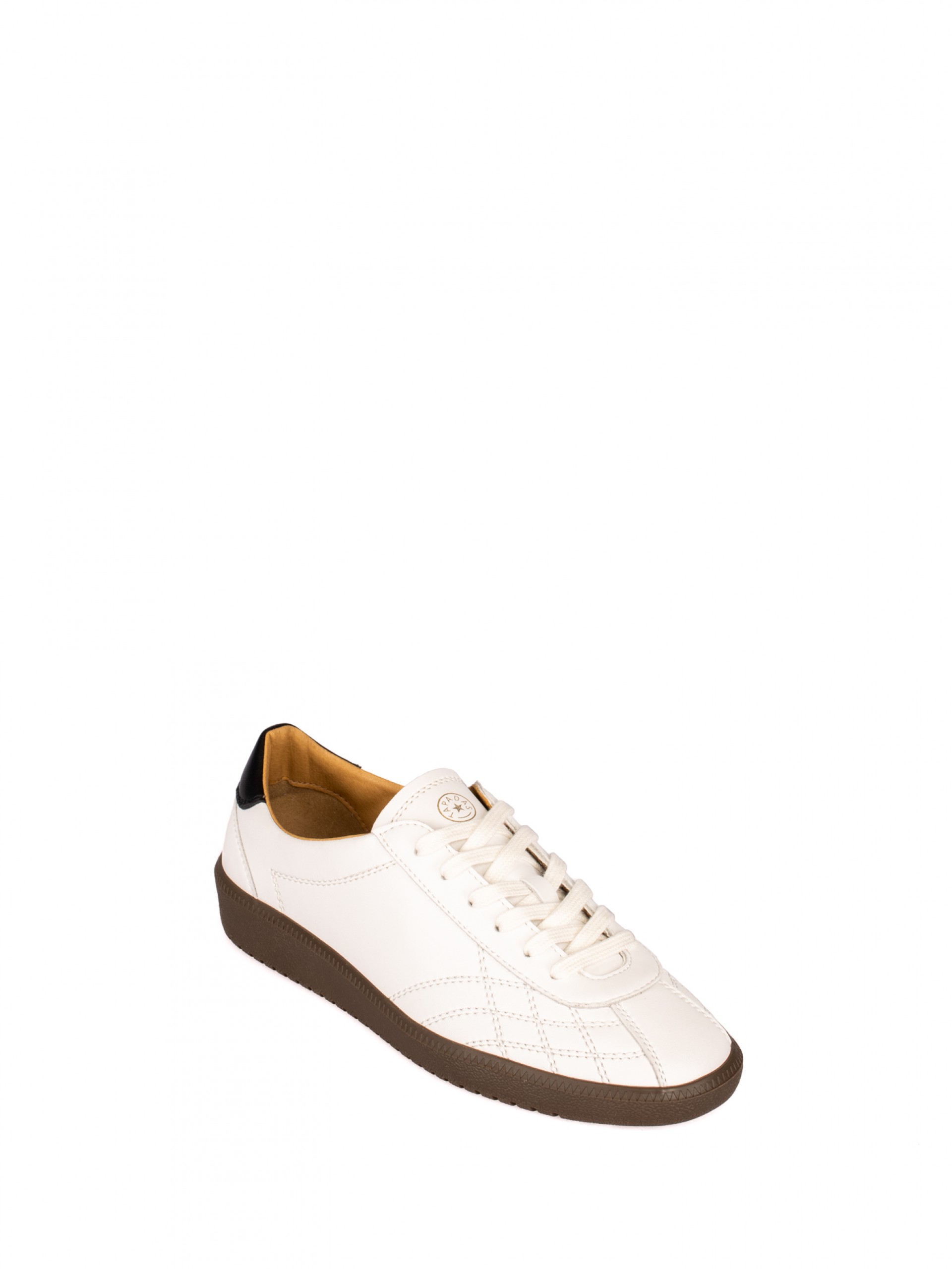 Leather Sports Shoe with Stitching Detail