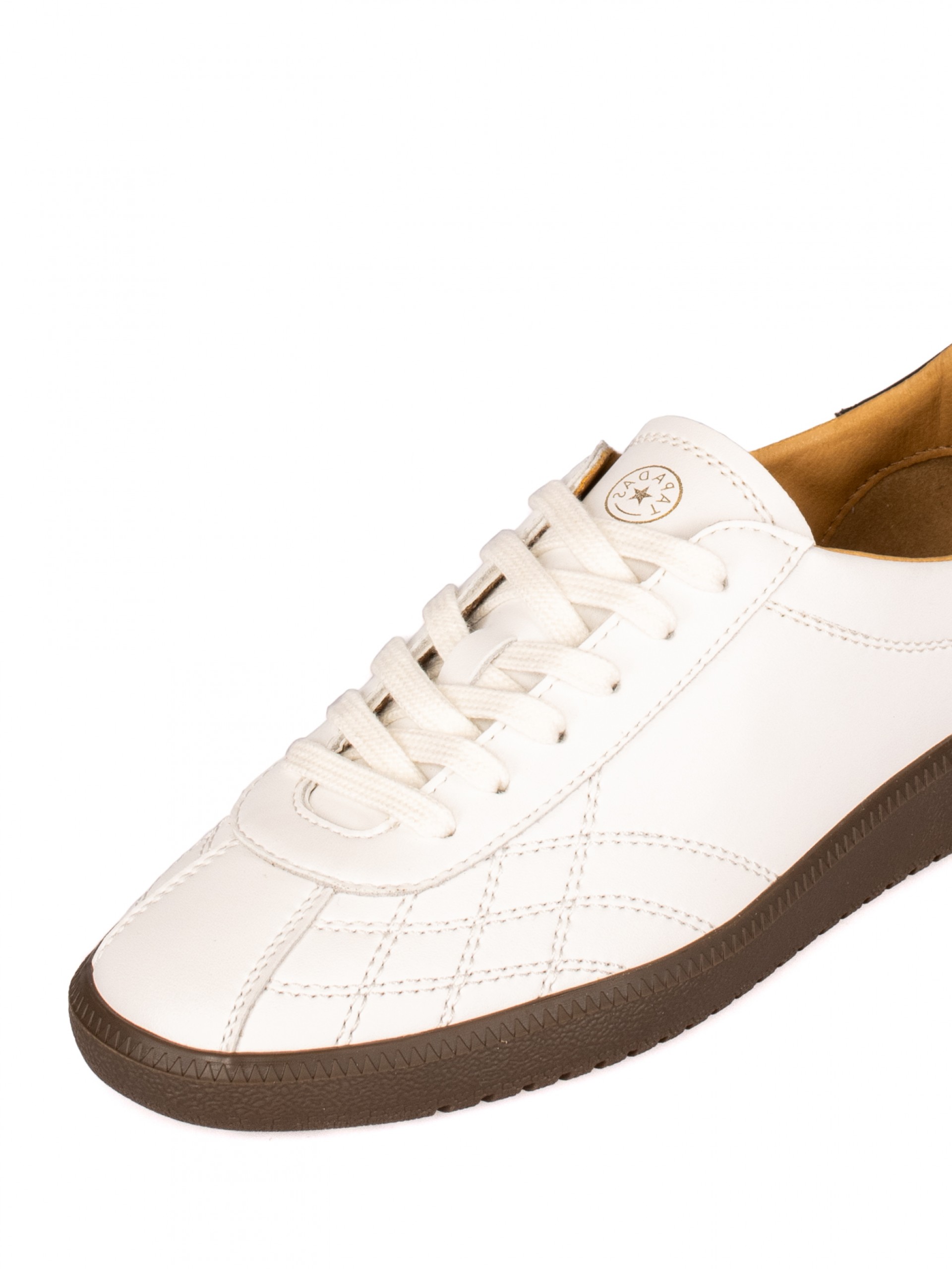 Leather Sports Shoe with Stitching Detail