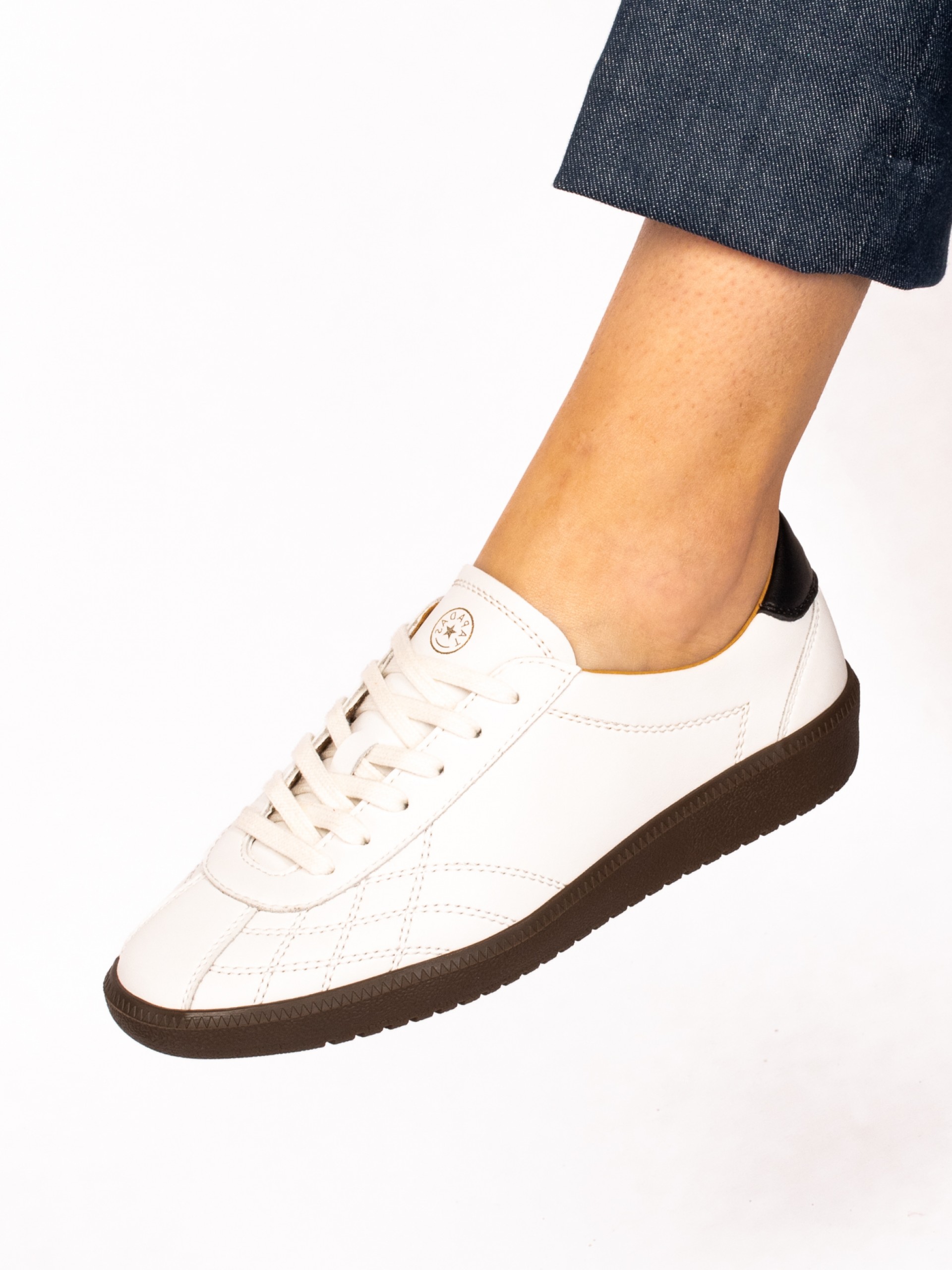 Leather Sports Shoe with Stitching Detail