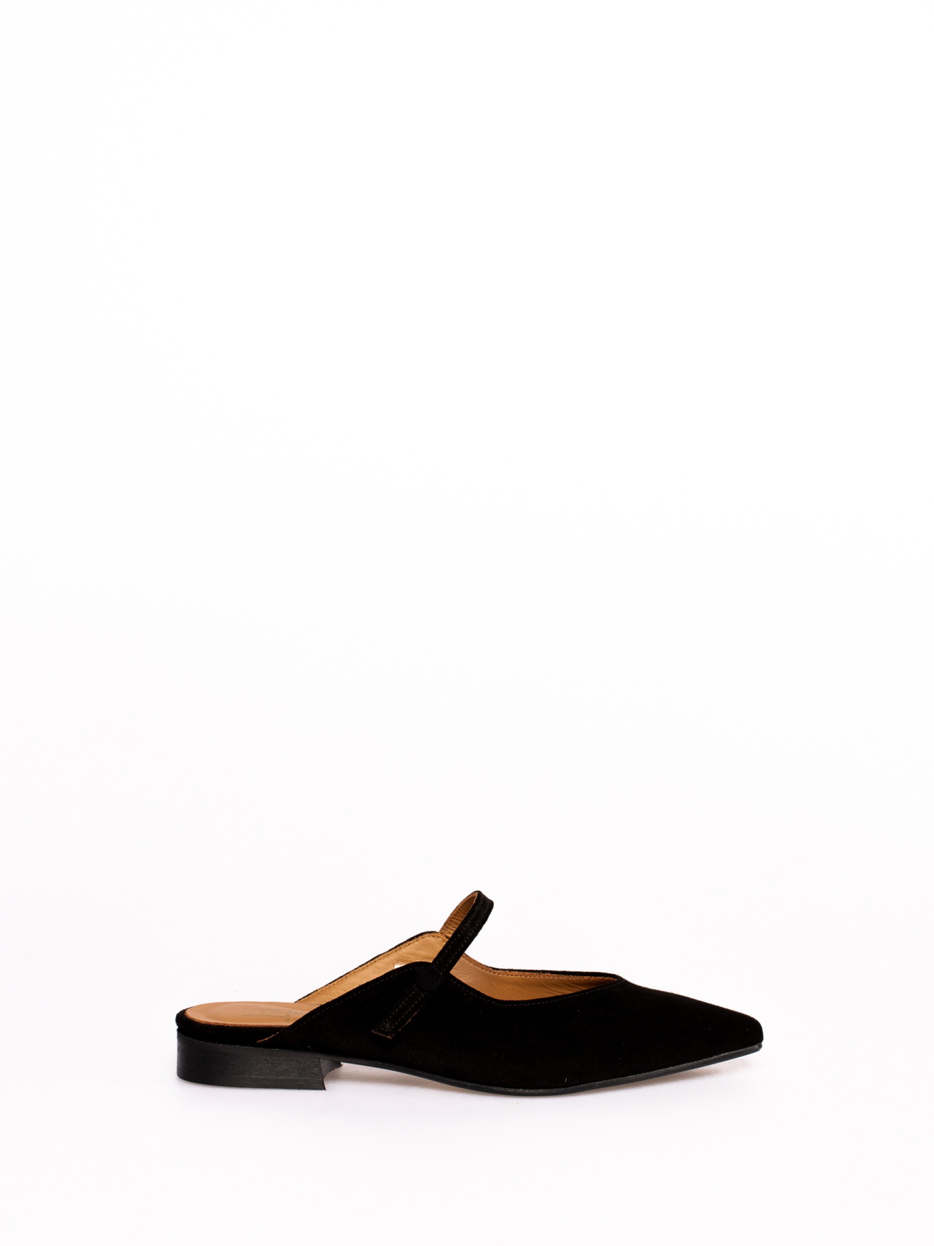 Suede mule with Button