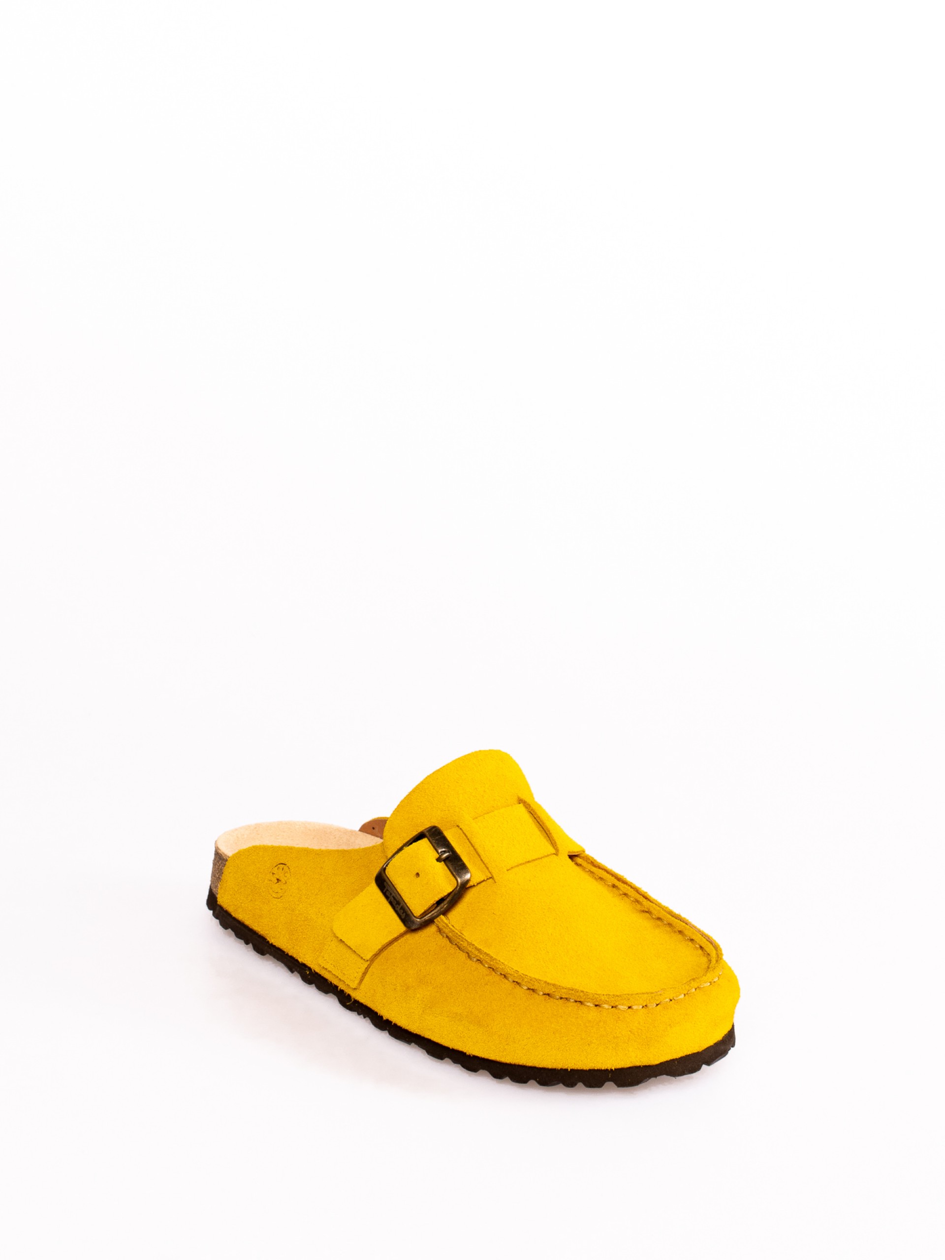 Suede Clogs with Buckle