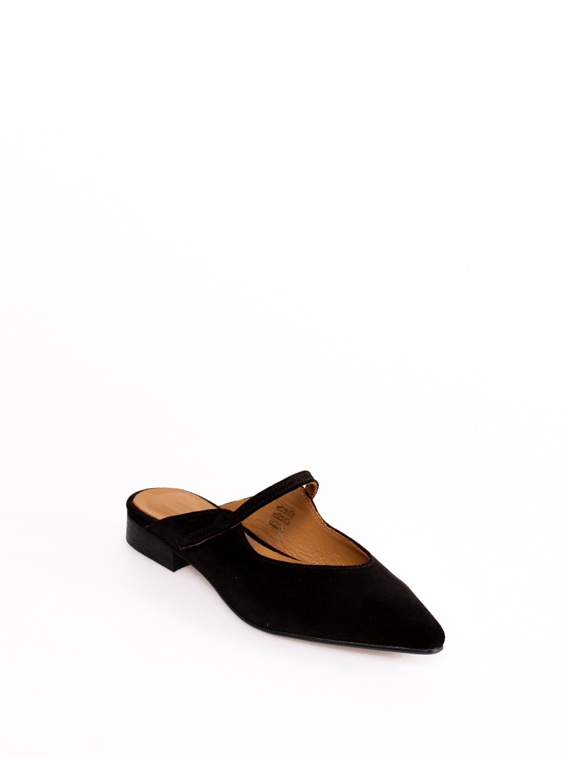 Suede mule with Button