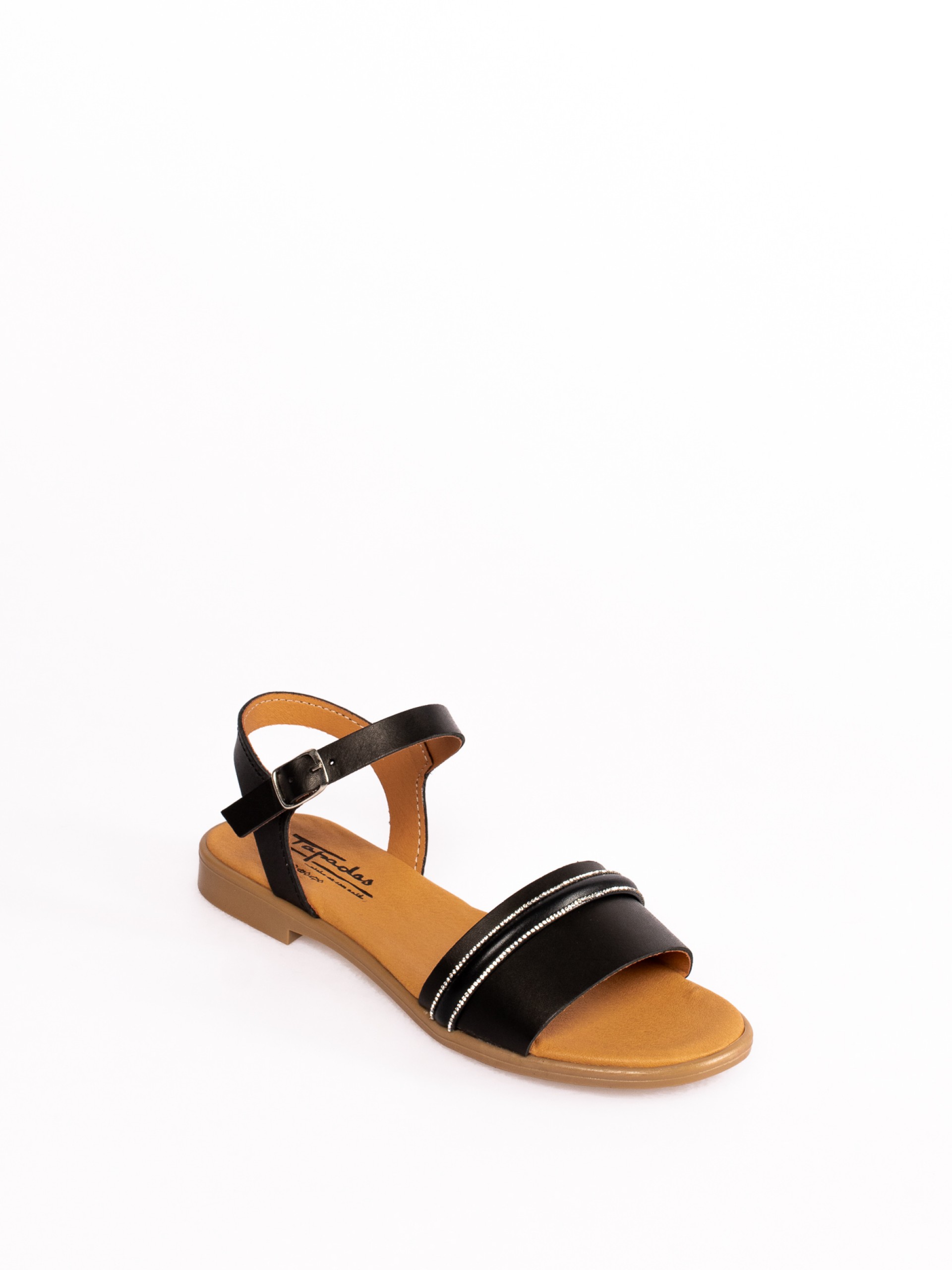 Sandália Rasa com Tira Brilhante