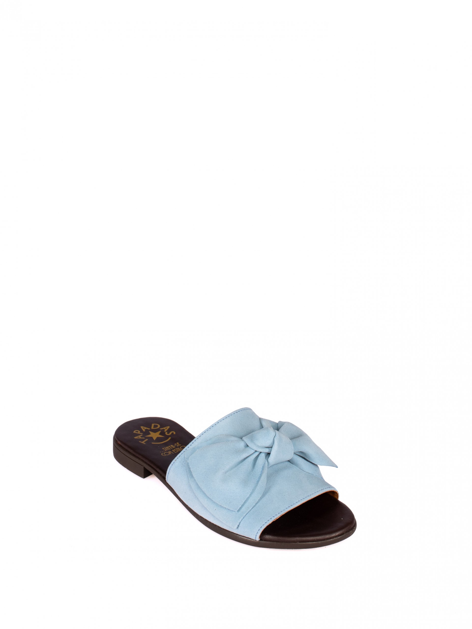 Chinela com Laço Grande em Camurça