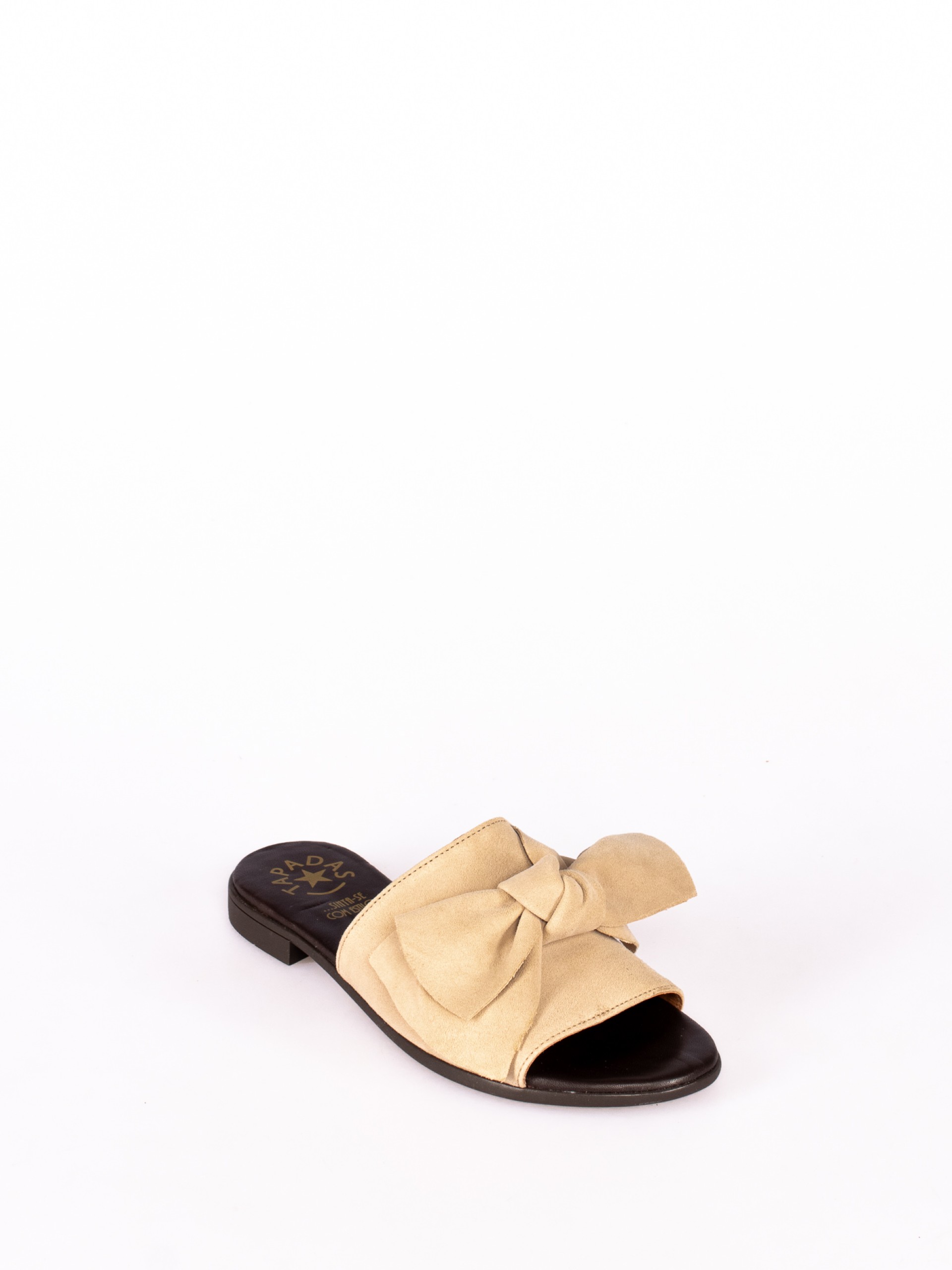 Chinela com Laço Grande em Camurça