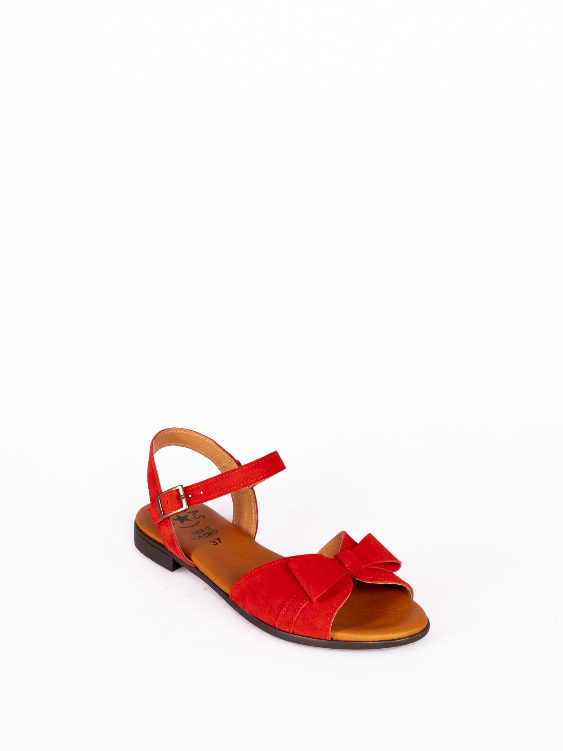 Sandália Rasa com Laço em Camurça