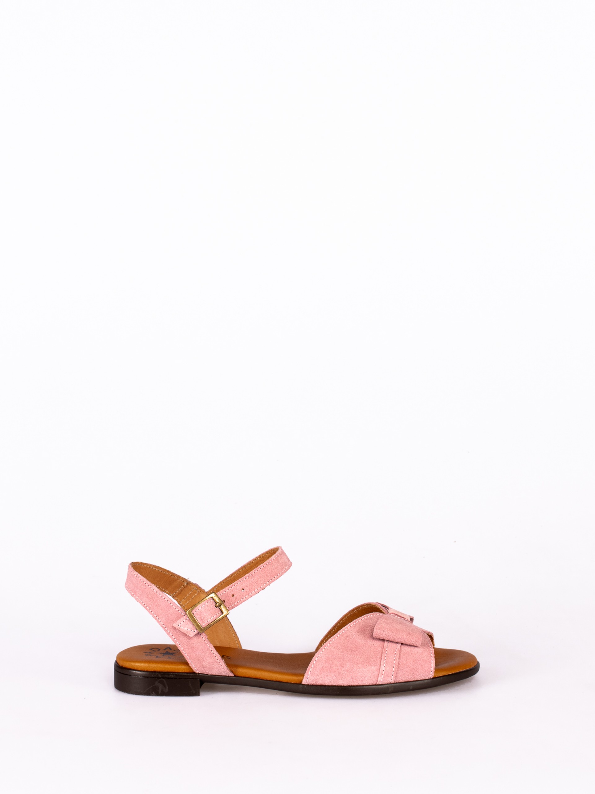 Sandália Rasa com Laço em Camurça