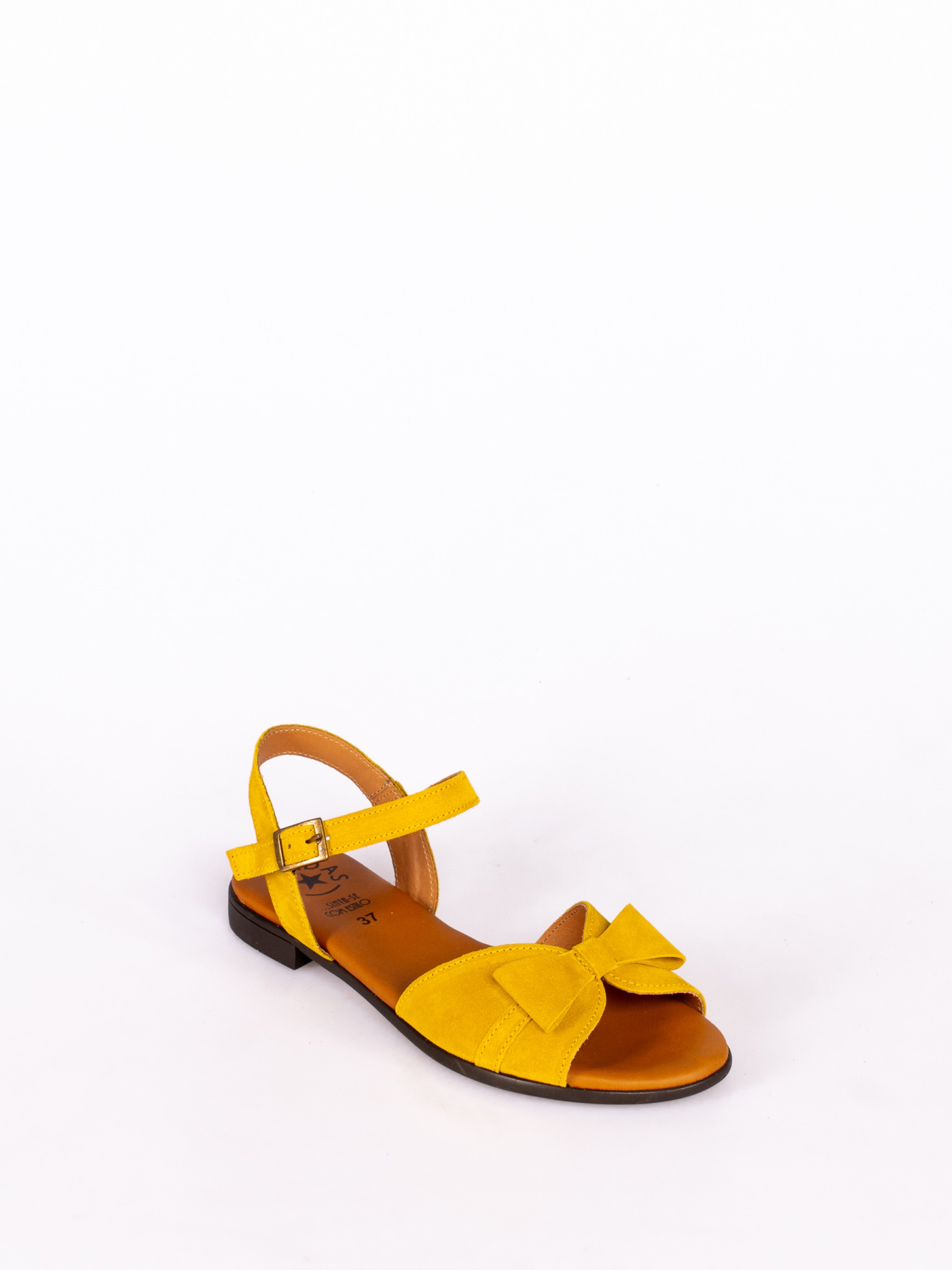 Sandália Rasa com Laço em Camurça