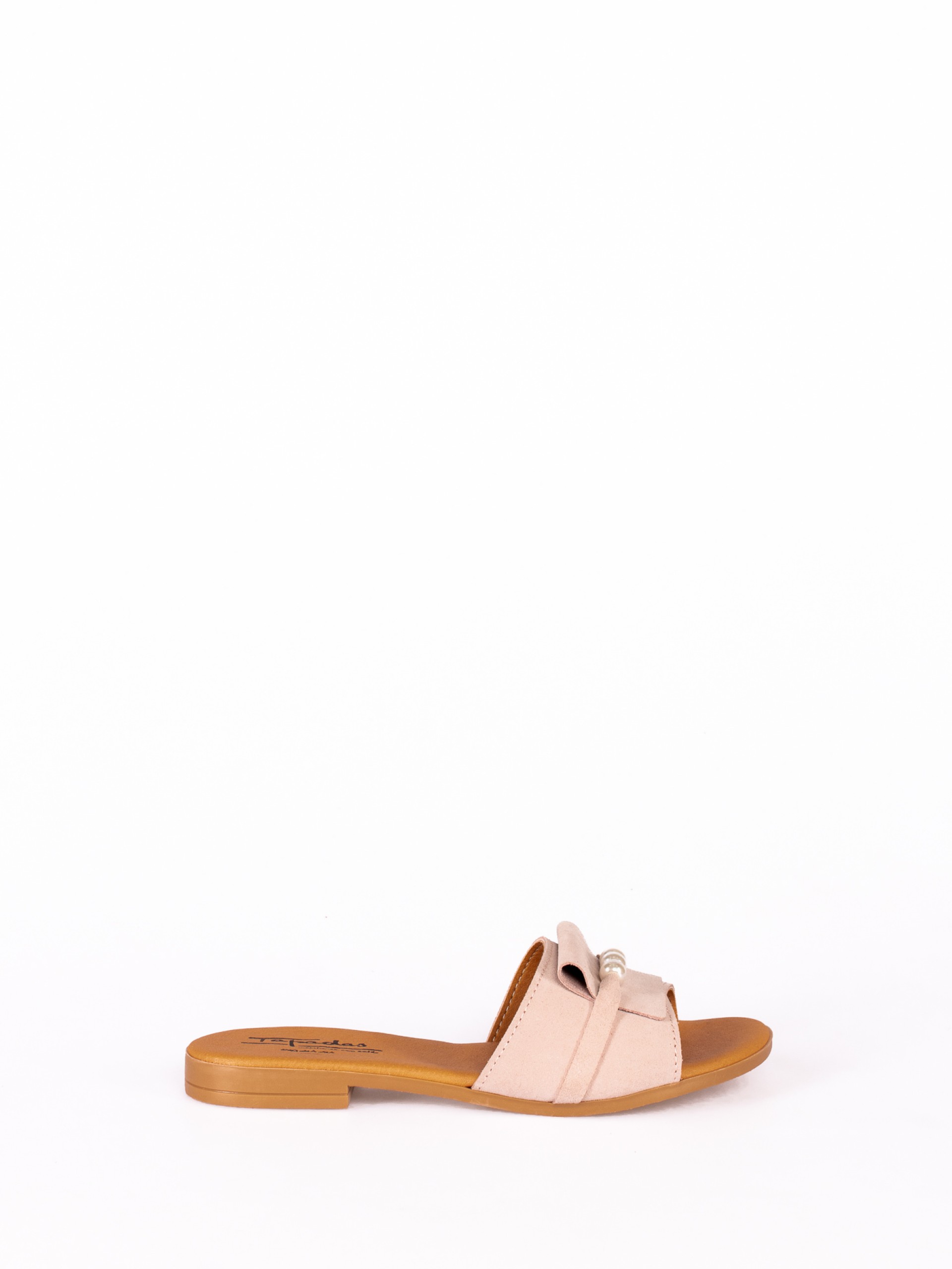 Chinela Camurça com Detalhe de Pérolas