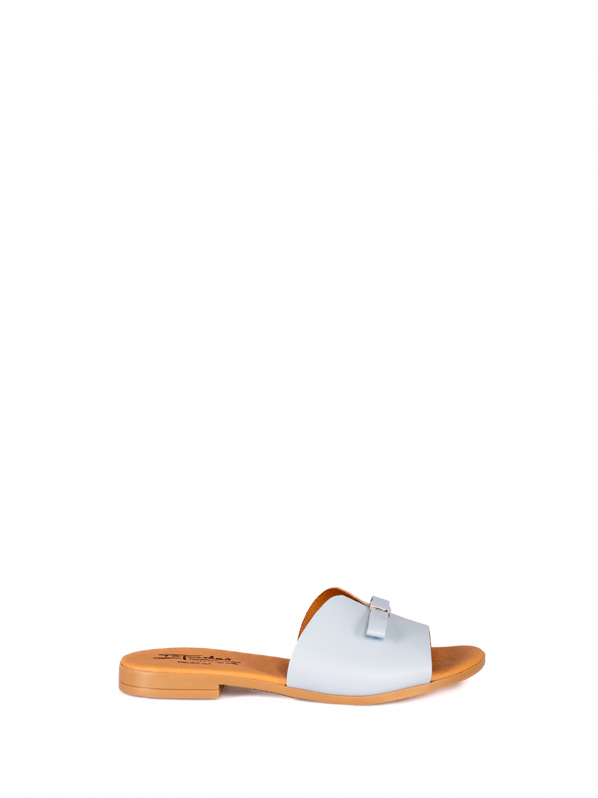 Leather Slipper with Bow Detail