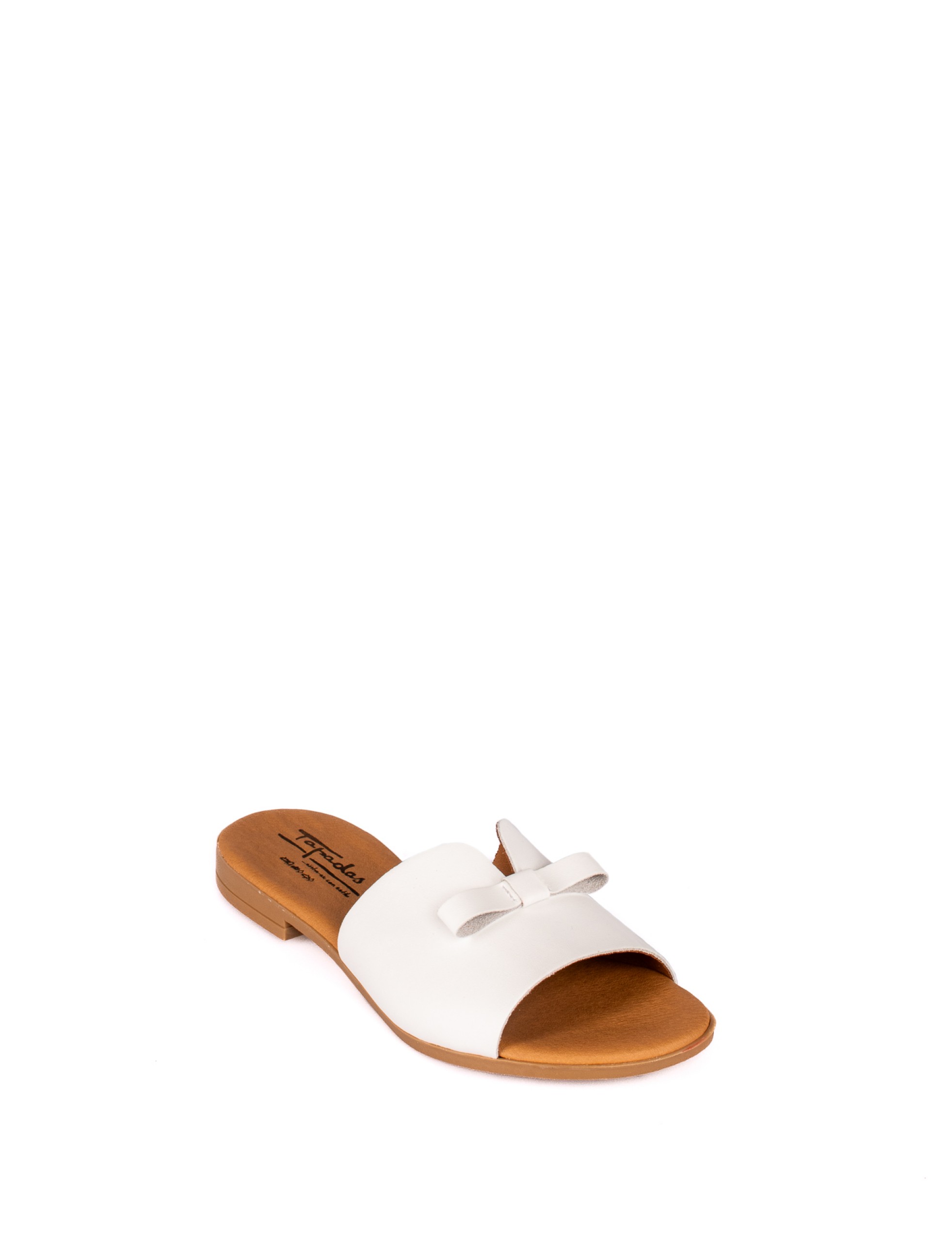 Leather Slipper with Bow Detail