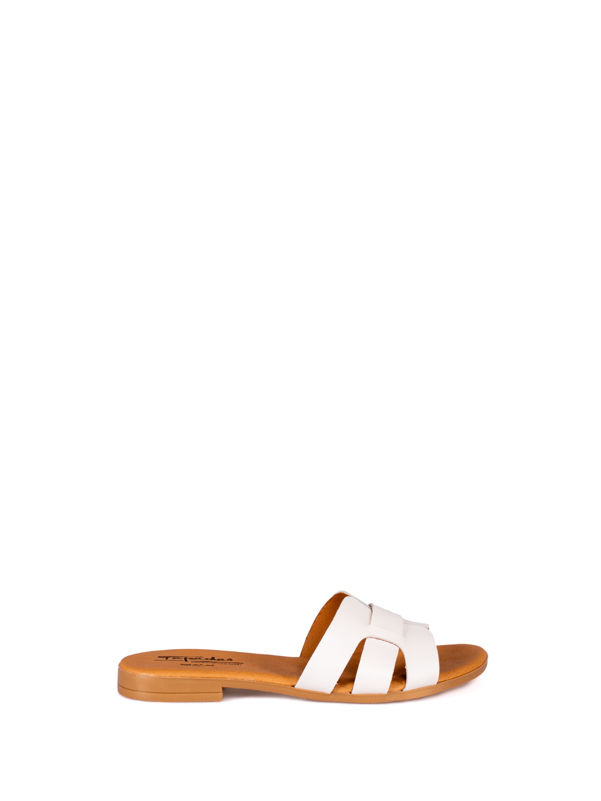 Chinela Tiras em Pele