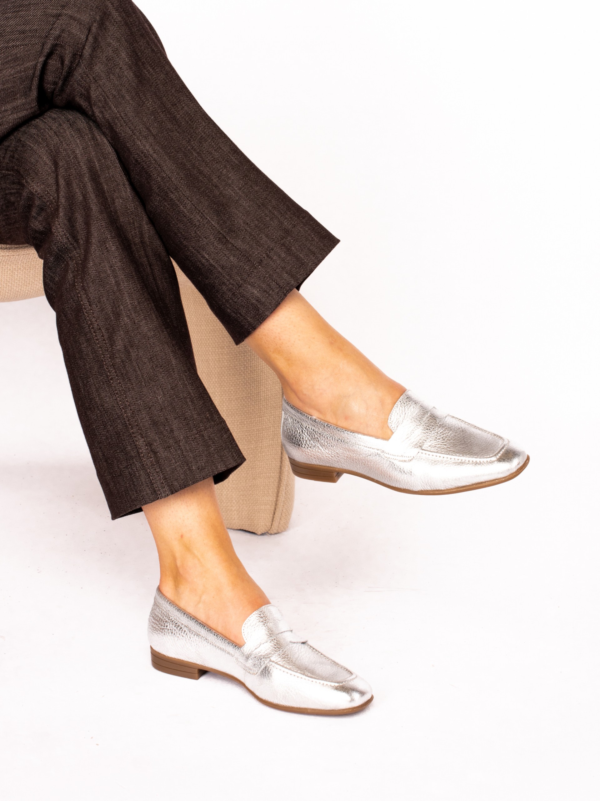 Laminated Leather Moccasin with Cross