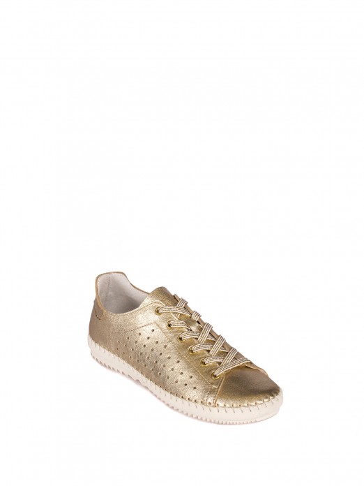 Sapato Desportivo em Pele Laminada com perfuraes
